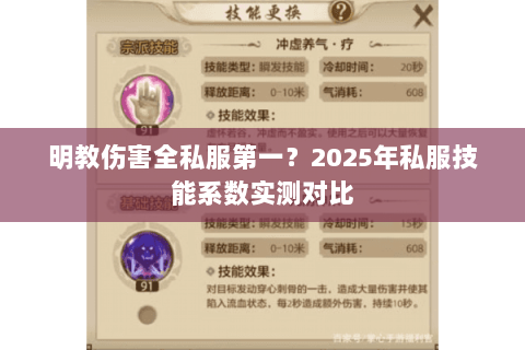 明教伤害全私服第一？2025年私服技能系数实测对比