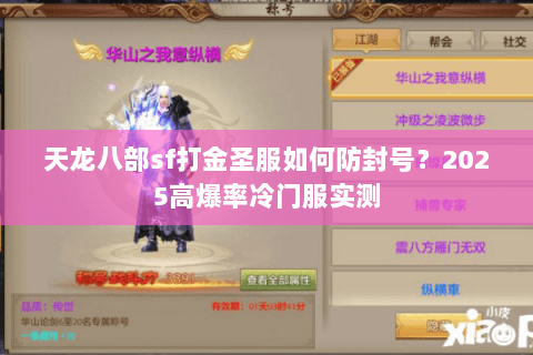 天龙八部sf打金圣服如何防封号?2025高爆率冷门服实测 天龙八部sf打金圣服如何防封号?2025高爆率冷门服实测