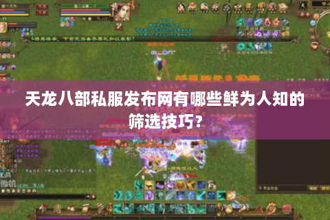 天龙八部私服发布网有哪些鲜为人知的筛选技巧? 天龙八部私服发布网有哪些鲜为人知的筛选技巧?