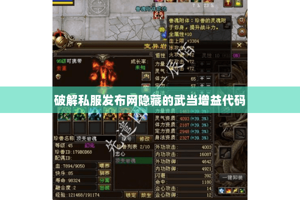 破解私服发布网隐藏的武当增益代码 破解私服发布网隐藏的武当增益代码
