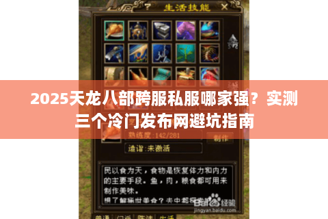 2025天龙八部跨服私服哪家强？实测三个冷门发布网避坑指南