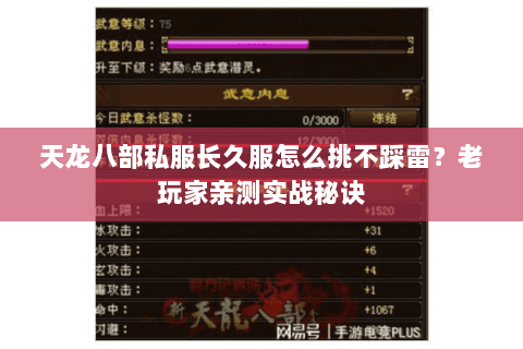 天龙八部私服长久服怎么挑不踩雷？老玩家亲测实战秘诀