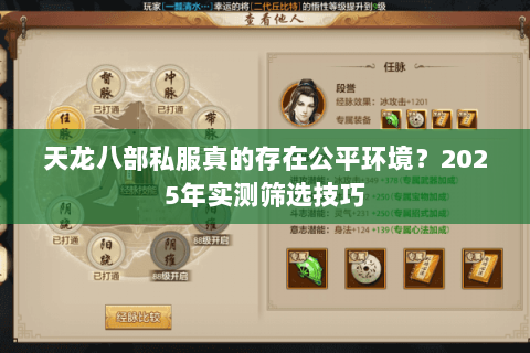 天龙八部私服真的存在公平环境?2025年实测筛选技巧 天龙八部私服真的存在公平环境?2025年实测筛选技巧