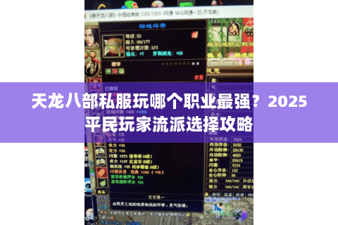 天龙八部私服玩哪个职业最强？2025平民玩家流派选择攻略