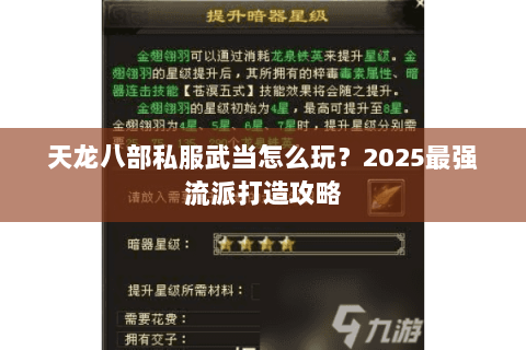 天龙八部私服武当怎么玩？2025最强流派打造攻略