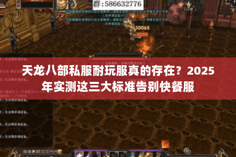 天龙八部私服耐玩服真的存在?2025年实测这三大标准告别快餐服 天龙八部私服耐玩服真的存在?2025年实测这三大标准告别快餐服