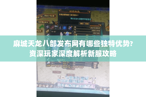 麻城天龙八部发布网有哪些独特优势?资深玩家深度解析新服攻略 麻城天龙八部发布网有哪些独特优势?资深玩家深度解析新服攻略