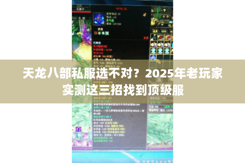 天龙八部私服选不对？2025年老玩家实测这三招找到顶级服