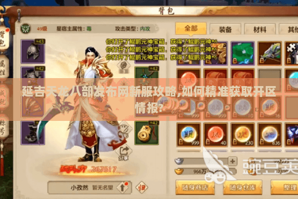 延吉天龙八部发布网新服攻略,如何精准获取开区情报?