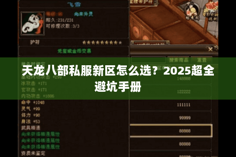 天龙八部私服新区怎么选?2025超全避坑手册 天龙八部私服新区怎么选?2025超全避坑手册