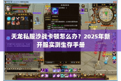 天龙私服沙战卡顿怎么办？2025年新开服实测生存手册