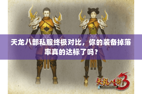 天龙八部私服终极对比，你的装备掉落率真的达标了吗？