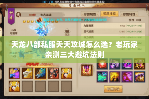 天龙八部私服天天攻城怎么选?老玩家亲测三大避坑法则 天龙八部私服天天攻城怎么选?老玩家亲测三大避坑法则