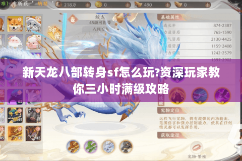 新天龙八部转身sf怎么玩?资深玩家教你三小时满级攻略 新天龙八部转身sf怎么玩?资深玩家教你三小时满级攻略