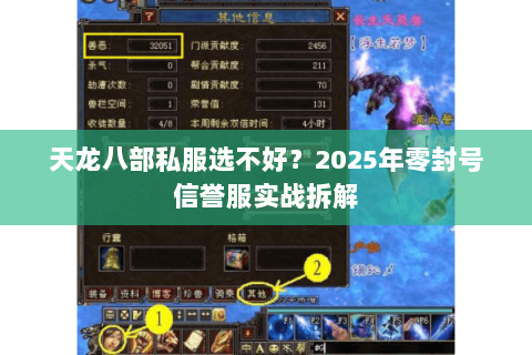 天龙八部私服选不好?2025年零封号信誉服实战拆解 天龙八部私服选不好?2025年零封号信誉服实战拆解