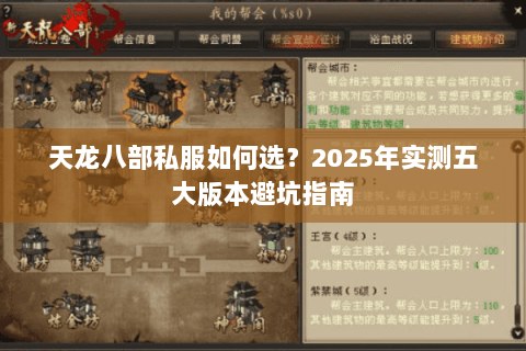 天龙八部私服如何选?2025年实测五大版本避坑指南 天龙八部私服如何选?2025年实测五大版本避坑指南