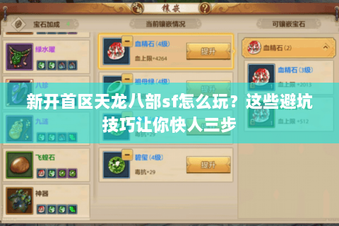 新开首区天龙八部sf怎么玩?这些避坑技巧让你快人三步 新开首区天龙八部sf怎么玩?这些避坑技巧让你快人三步