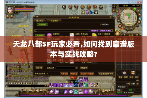 天龙八部SF玩家必看,如何找到靠谱版本与实战攻略?