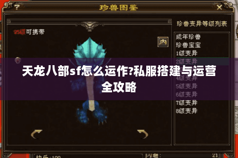 天龙八部sf怎么运作?私服搭建与运营全攻略 天龙八部sf怎么运作?私服搭建与运营全攻略