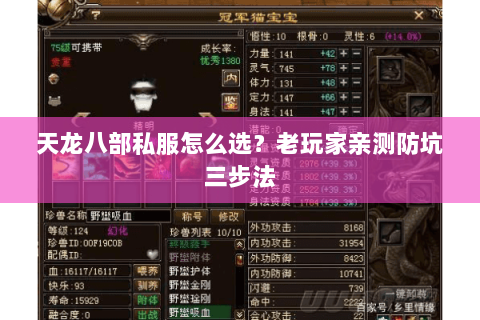 天龙八部私服怎么选?老玩家亲测防坑三步法 天龙八部私服怎么选?老玩家亲测防坑三步法