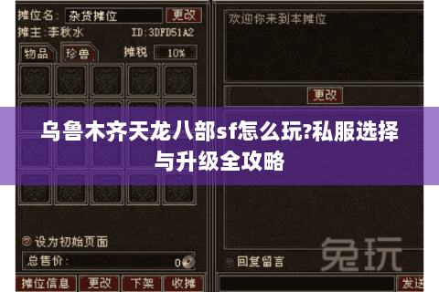 乌鲁木齐天龙八部sf怎么玩?私服选择与升级全攻略