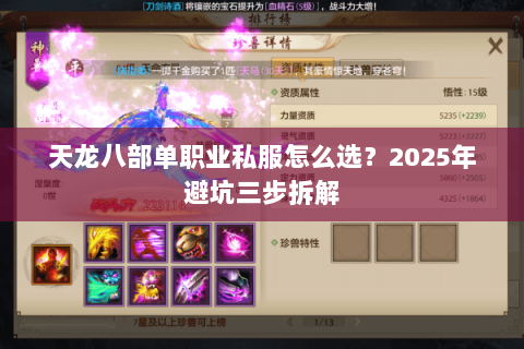 天龙八部单职业私服怎么选?2025年避坑三步拆解 天龙八部单职业私服怎么选?2025年避坑三步拆解