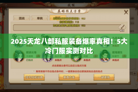 2025天龙八部私服装备爆率真相！5大冷门服实测对比