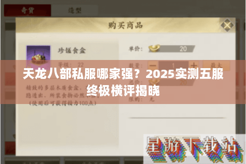 天龙八部私服哪家强?2025实测五服终极横评揭晓 天龙八部私服哪家强?2025实测五服终极横评揭晓