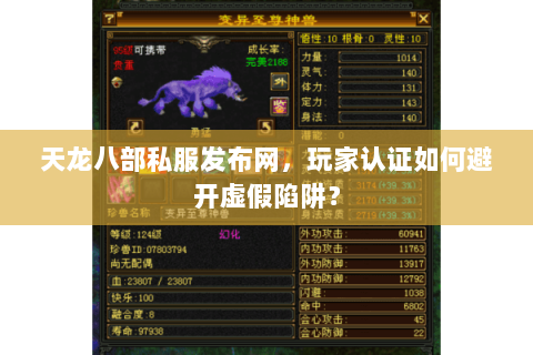 天龙八部私服发布网，玩家认证如何避开虚假陷阱？