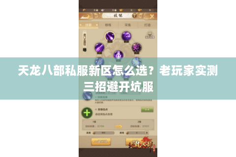 天龙八部私服新区怎么选？老玩家实测三招避开坑服