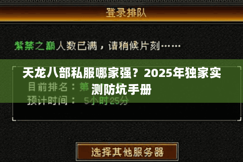 天龙八部私服哪家强？2025年独家实测防坑手册
