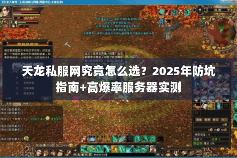 天龙私服网究竟怎么选?2025年防坑指南+高爆率服务器实测 天龙私服网究竟怎么选?2025年防坑指南+高爆率服务器实测