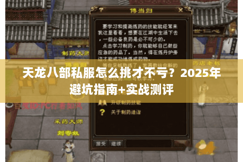 天龙八部私服怎么挑才不亏？2025年避坑指南+实战测评