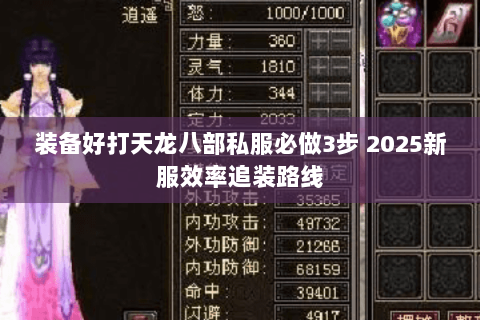 装备好打天龙八部私服必做3步 2025新服效率追装路线