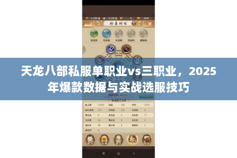 天龙八部私服单职业vs三职业，2025年爆款数据与实战选服技巧