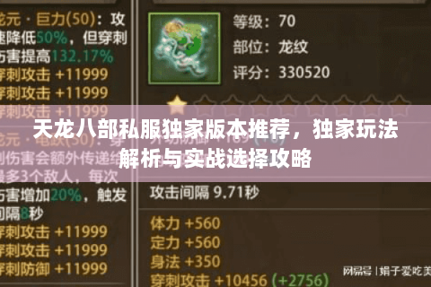 天龙八部私服独家版本推荐,独家玩法解析与实战选择攻略 天龙八部私服独家版本推荐,独家玩法解析与实战选择攻略