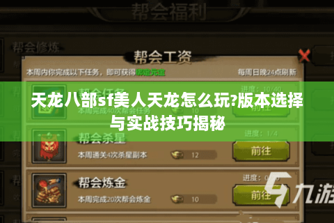天龙八部sf美人天龙怎么玩?版本选择与实战技巧揭秘 天龙八部sf美人天龙怎么玩?版本选择与实战技巧揭秘
