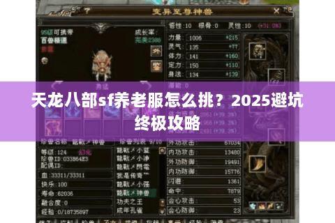 天龙八部sf养老服怎么挑?2025避坑终极攻略 天龙八部sf养老服怎么挑?2025避坑终极攻略
