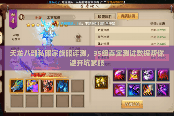 天龙八部私服家族服评测，35组真实测试数据帮你避开坑爹服