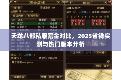 天龙八部私服氪金对比,2025省钱实测与热门版本分析 天龙八部私服氪金对比,2025省钱实测与热门版本分析