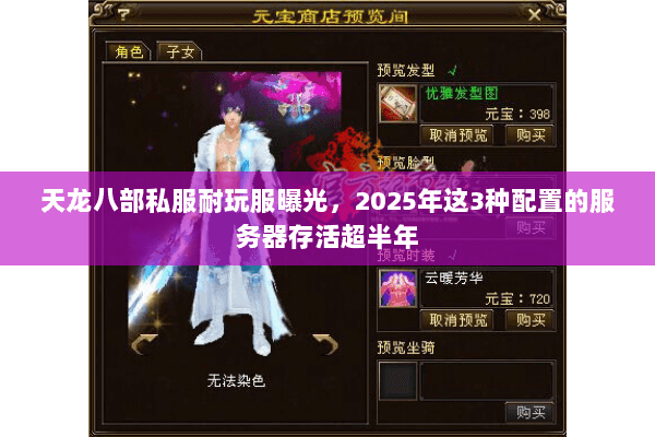 天龙八部私服耐玩服曝光，2025年这3种配置的服务器存活超半年