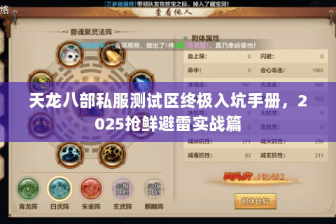 天龙八部私服测试区终极入坑手册,2025抢鲜避雷实战篇 天龙八部私服测试区终极入坑手册,2025抢鲜避雷实战篇