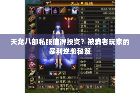 天龙八部私服值得投资？被骗老玩家的暴利逆袭秘笈