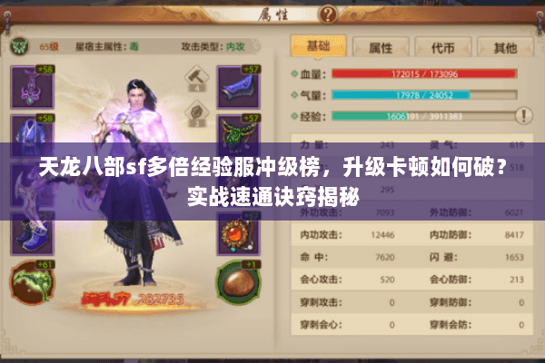 天龙八部sf多倍经验服冲级榜,升级卡顿如何破?实战速通诀窍揭秘 天龙八部sf多倍经验服冲级榜,升级卡顿如何破?实战速通诀窍揭秘