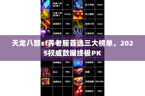 天龙八部sf养老服首选三大榜单，2025权威数据终极PK