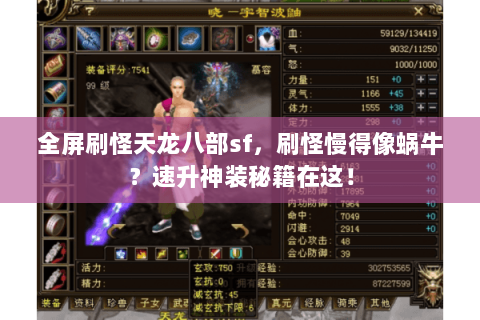 全屏刷怪天龙八部sf，刷怪慢得像蜗牛？速升神装秘籍在这！