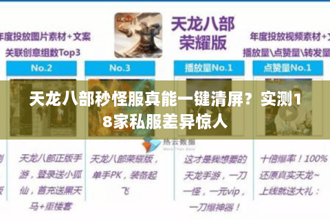 天龙八部秒怪服真能一键清屏?实测18家私服差异惊人 天龙八部秒怪服真能一键清屏?实测18家私服差异惊人