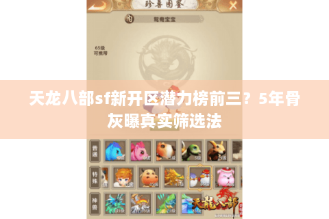 天龙八部sf新开区潜力榜前三？5年骨灰曝真实筛选法