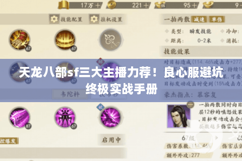 天龙八部sf三大主播力荐！良心服避坑终极实战手册
