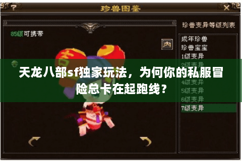 天龙八部sf独家玩法,为何你的私服冒险总卡在起跑线? 天龙八部sf独家玩法,为何你的私服冒险总卡在起跑线?